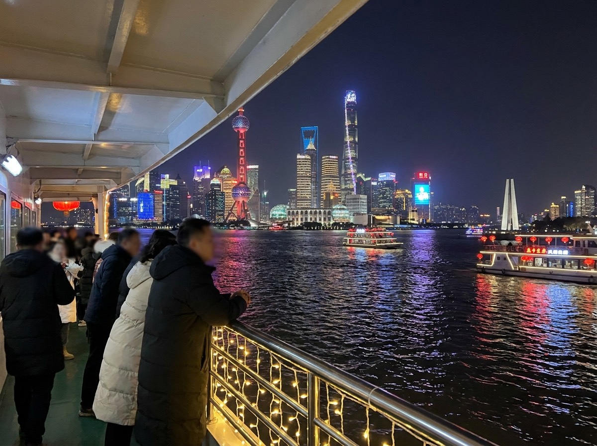 Crucero nocturno por el río Huangpu