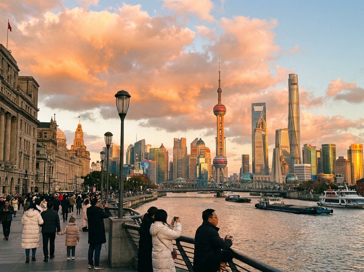 Skyline del Bund al atardecer